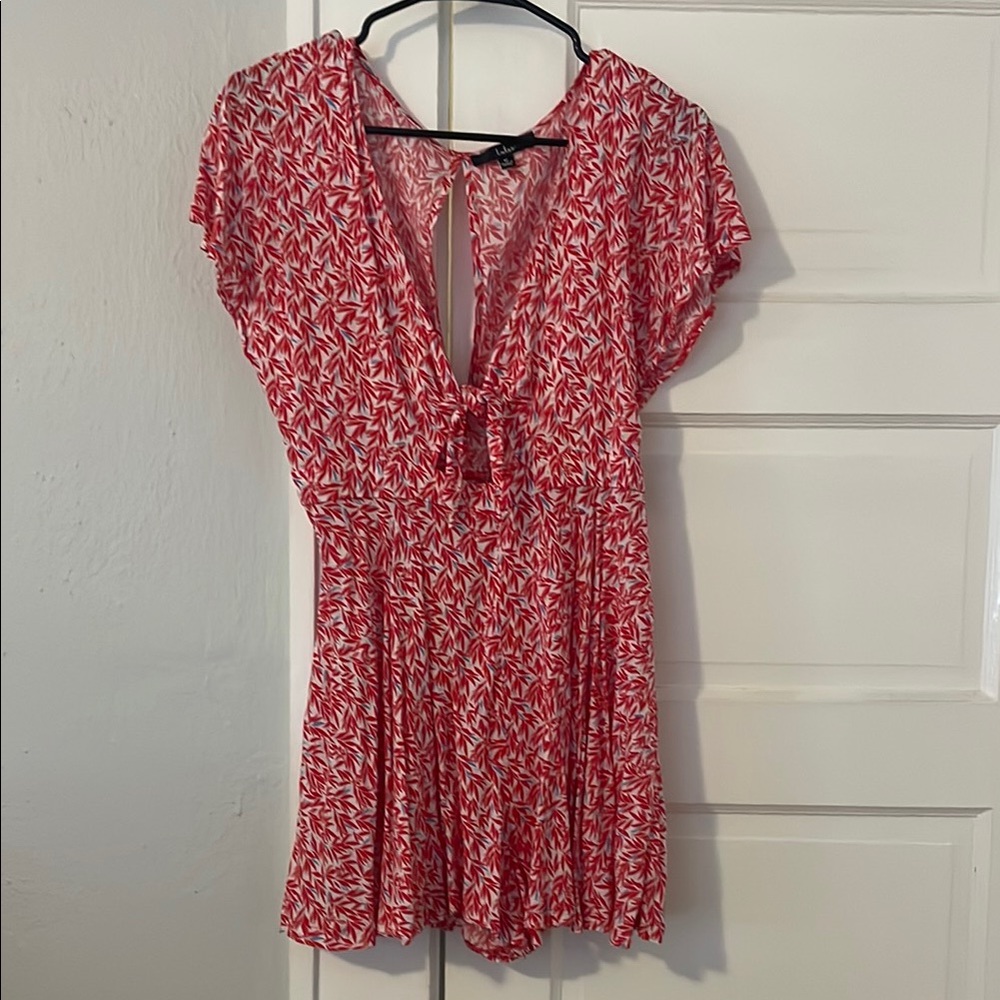 Red Patterned Romper